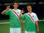 Gadomski (z lewej) jest najmłodszym tenisistą, który trenuje  w Centralnym Ośrodku Sportu w Sopocie