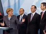 Angela Merkel, kanclerz Niemiec i Wolfgang Franz,  szef instytutu gospodarczego ZEW