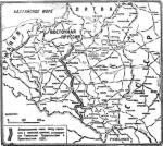 Mapa podziału Polski, opublikowana 18 września w dzienniku „Izwiestia”, ukazuje linię podziału Polski między Niemcy i ZSRR według tajnego protokołu paktu Ribbentrop-Mołotow – wzdłuż Wisły 