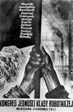 Plakat symbolizujący „połączenie tradycji ruchu robotniczego”