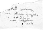 List, który Skonecki zostawił  w hotelu  w Zurychu
