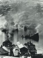 Alianckie okręty i wraki statków w Westfiordzie pod Narwikiem, maj 1940 r.