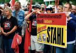 Pracownicy ArcelorMittal protestowali w piątek w Berlinie przeciwko redukcji zatrudnienia 