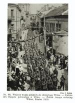 Wejście wojsk polskich w do Wilna w Wielkanoc 1919 roku, karta pocztowa według fotografii J. Bułhaka 