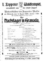 Plakat do pierwszej premiery w Operze Leśnej  – „Obóz nocny w Granadzie”, 1909 r.  