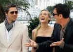 Quentin Tarantino tryskał  w Cannes humorem.  Z aktorami Diane Kruger i Bradem Pittem promował „Bękarty wojny” 