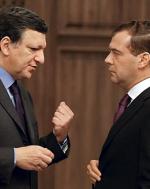 Szef KE José Barroso i prezydent Rosji  Dmitrij Miedwiediew 