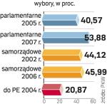 Najmniej Polaków wybierało posłów do PE. Więcej decydowało np. o składzie rad gmin. ∑