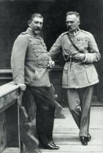 Naczelnik państwa Józef Piłsudski i król Rumunii Ferdynand (1865 – 1927), Rumunia–Sinaia, wrzesień 1922 roku