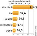 Liderem sprzedaży w Polsce   (w ilości szt.) pozostaje  skoda octavia. Za nią są fabia  i VW golf. 