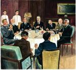 Genewa, koniec 1927 roku. Podczas spotkania w obecności przedstawicieli największych państw Ligi Narodów Piłsudski zwrócił się do premiera Litwy Voldemarasa podniesionym głosem i bijąc pięścią w stół z pytaniem: – Czy jest pokój, czy wojna?!