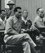 Gen. Tomoyuki Yamashita, dowódca wojsk japońskich na Filipinach podczas procesu w Manili, koniec 1945 r.
