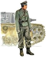 Porucznik Wehrmachtu, dowódca Kompanii Samobieżnych Dział Szturmowych (Sturmgeschit), uzbrojony w pistolet Walther P38