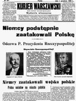 Wieczorne wydanie gazety z 1 września 1939 r.  