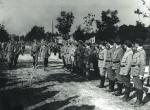 Komendant Piłsudski dokonuje przeglądu drużyny strzeleckiej w Zakopanem, sierpień 1913 roku 