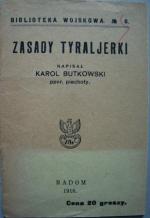 „Zasady tyralierki” napisane przez ppor. Karola Butkowskiego 