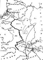 Mapa skorygowanego podziału Polski, według ustaleń z 28 września 1939 r.