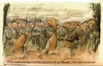 Litografie barwne znakomitego malarza żydowskiego pochodzenia Leopolda Gottlieba, który walczył w szeregach Legionów Polskich: W drodze do okopu 