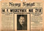 Maksymilian Węgrzynek i „Nowy Świat” wydany 9 listopada 1944 roku z informacją o jego śmierci