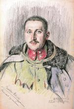 Por. Stanisław Rabiński, dowódca 3. szwadronu 2. p.uł., rys. Wincenty Wodzinowski 