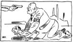 „Wyrok”, rysunek Henryka Chmielewskiego ps. YES w podziemnym piśmie „Demokrata” z 23 września 1943 r.