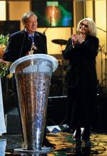 Z Magdą Umer na  uroczystości wręczenia  Fryderyków 2001 (kwiecień 2002)