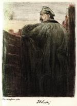 Józef Piłsudski na reducie pod Kostiuchnówką” – litografia barwna Leopolda Gottlieba