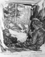 Placówka prawoskrzydłowa na Reducie Piłsudskiego” – rysunek Jana Gumowskiego 
