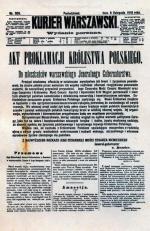 Akt 6 listopada 1916 r. w „Kurierze Warszawskim”