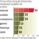 Największy odsetek firm planuje do końca roku zwiększyć nakłady na reklamę w sieci. 27 proc. firm zamierza w całym 2009 r. wydać na promowanie się w mediach więcej niż w 2008 r. 