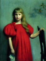 Józef Pankiewicz „Portret dziewczynki w czerwonej sukience” (1897)