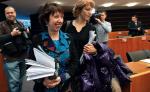 Catherine Ashton po półtoragodzin-nym spotkaniu z eurodeputo-wanymi nie straciła pewności siebie (fot: OLIVIER HOSLET)