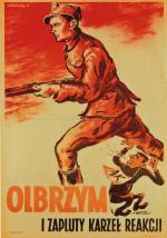 „Olbrzym i zapluty karzeł reakcji” – plakat Włodzimierza Zakrzewskiego, 1945 r.