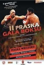 Plakaty promujące II  Praską Galę Boksu wiszą na parkanach szkół, płotach i słupach ogłoszeniowych