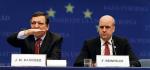 Przewodni-    czący Komisji    Europejskiej    José Barroso    i premier   Szwecji     Fredrik    Reinfeldt    wspierali się    nawzajem    podczas    półrocznego    szwedzkiego    przywództwa    w Unii    Europejskiej