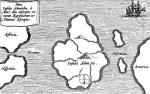 Mapa Athanasiusa Kirchera lokująca Atlantydę na Atlantyku 