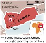 Południe, czyli Ludowo-Demokratyczna Republika Jemenu, w 1990 r. zjednoczyło się  z północną Jemeńską Republiką Arabską