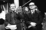 Adam Michnik i Wojciech Jaruzelski we francuskim publicystycznym programie „La marche du siecle”. To wtedy z ust Michnika padły słowa: „Odpieprz się od generała”, kwiecień 1992 r. 