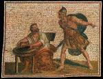  Zabójstwo Archimedesa po zdobyciu Syrakuz przez Rzymian, mozaika, II w. .n.e. 