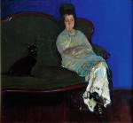 Konrad Krzyżanowski, „Kobieta z kotem” (Portret żony artysty z kotem), 1912 r.  