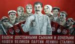 „Będziemy godnymi synami i córkami naszej wielkiej partii Lenina-Stalina” (plakat z 1935 r.) 