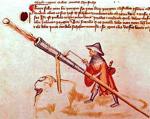 W XIV w. na polach bitew w Europie pojawiły się pierwsze armaty, miniatura ok. 1400 r.