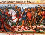 Walka Francuzów z Anglikami, miniatura francuska, XV w. 