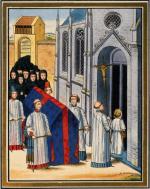 Pogrzeb króla Francji Filipa VI w Saint Denis w 1350 r., miniatura francuska, XV w. 