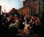 Kuźma Minin wzywa mieszkańców Niżnego Nowogrodu do walki z Polakami w 1611 roku, malował M. I. Pieskow