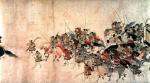 Nocny atak na pałac Sanjo – starcie z czasów szogunatu Kamakura, malowidło, XIII w. 