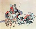 Mongołowie poddają się Japończykom, malowidło ze zwoju Tosa Nagataki, koniec XIII w. 