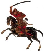 Jeździec mongolski, miniatura perska, XV w.