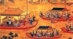 Cesarz chiński Jiajing podczas rejsu po rzece, malowidło, XV w