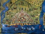 Statki pod Konstantynopolem, miniatura z połowy XIV w